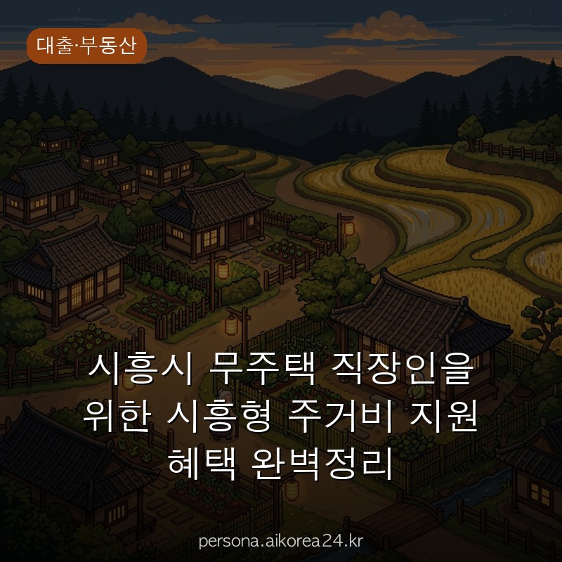 시흥시 무주택 직장인을 위한 시흥형 주거비 지원 혜택 완벽정리