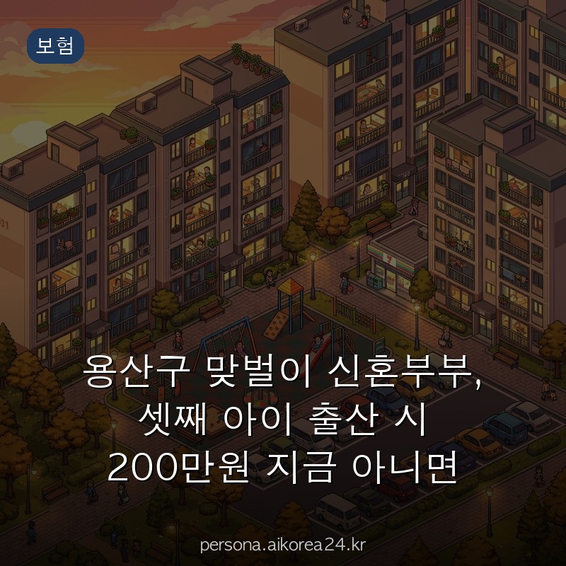 용산구 맞벌이 신혼부부, 셋째 아이 출산 시 200만원 지금 아니면 놓칩니다