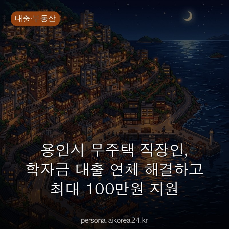 용인시 무주택 직장인, 학자금 대출 연체 해결하고 최대 100만원 지원 총정리
