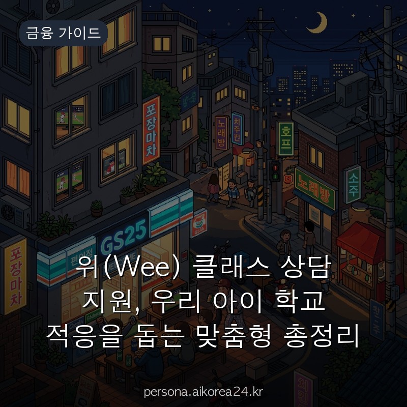 위(Wee) 클래스 상담 지원, 우리 아이 학교 적응을 돕는 맞춤형 총정리