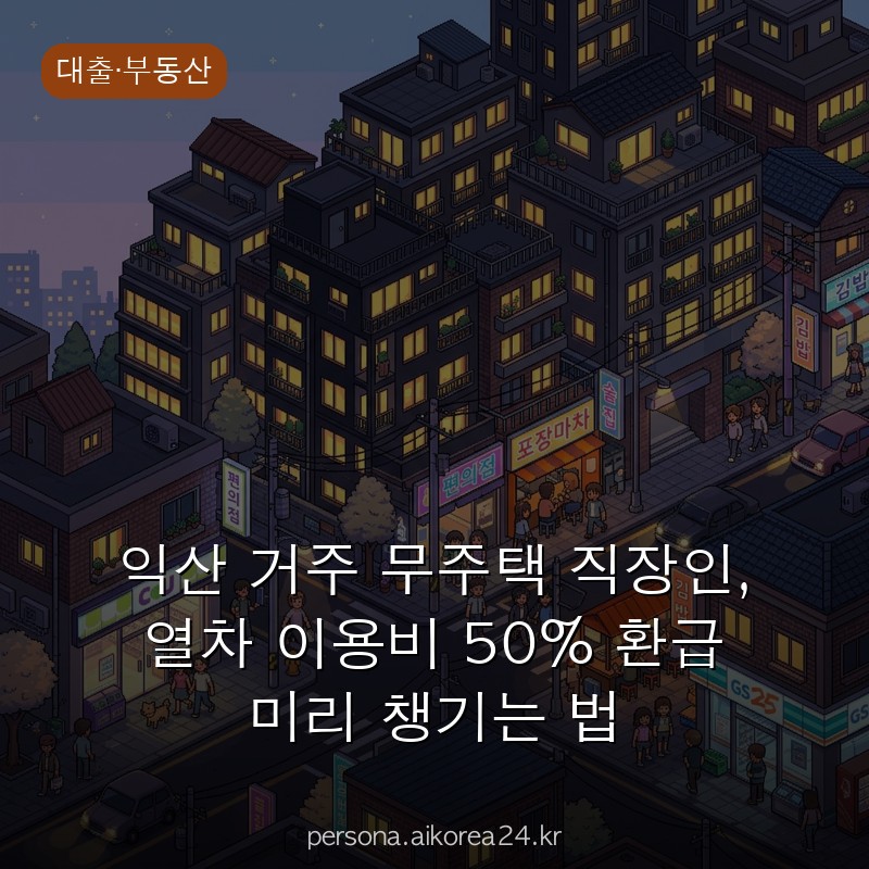 익산 거주 무주택 직장인, 열차 이용비 50% 환급 미리 챙기는 법