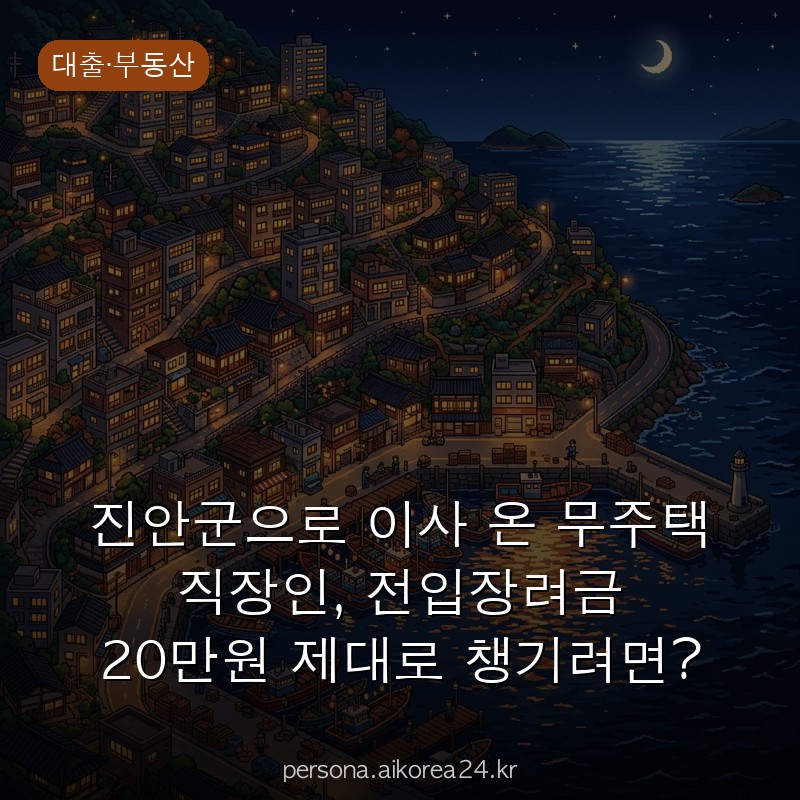 진안군으로 이사 온 무주택 직장인, 전입장려금 20만원 제대로 챙기려면?