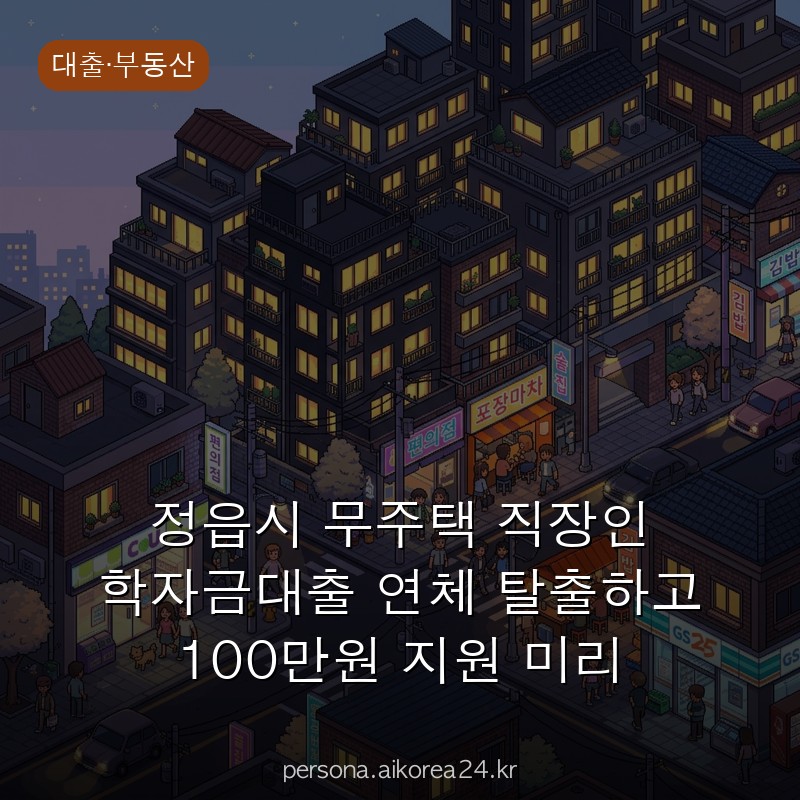 정읍시 무주택 직장인 학자금대출 연체 탈출하고 100만원 지원 미리 알아두세요