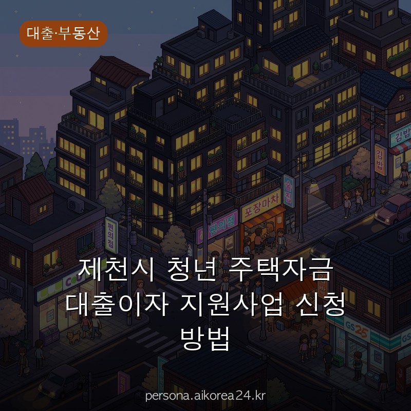 제천시 청년 주택자금 대출이자 지원사업 신청 방법