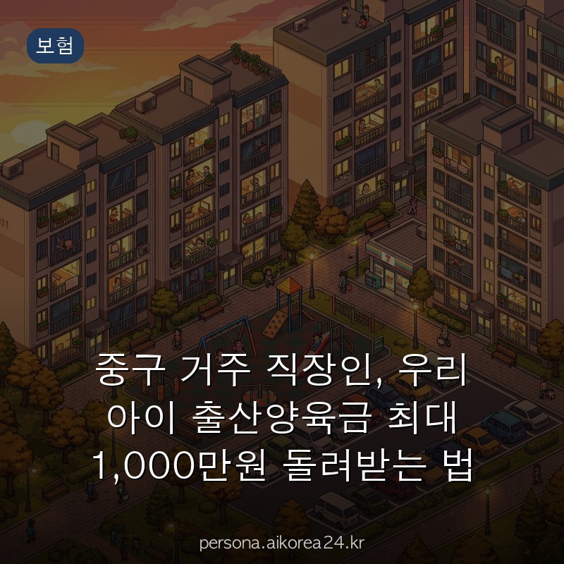 중구 거주 직장인, 우리 아이 출산양육금 최대 1,000만원 돌려받는 법
