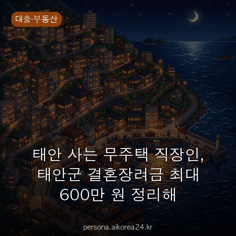 태안 사는 무주택 직장인, 태안군 결혼장려금 최대 600만 원 정리해 드립니다