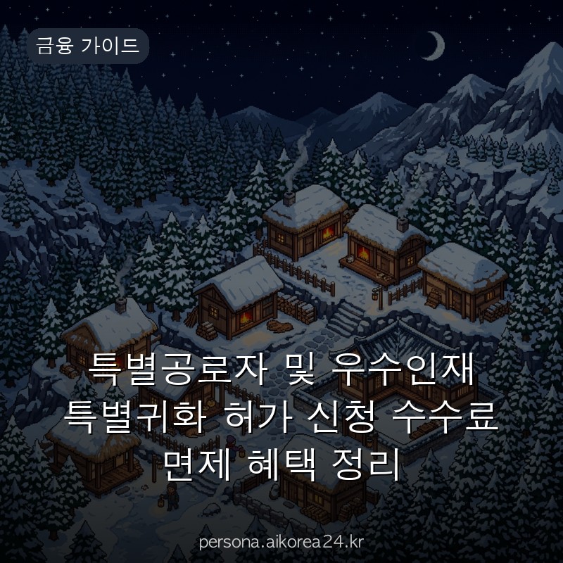 특별공로자 및 우수인재 특별귀화 허가 신청 수수료 면제 혜택 정리