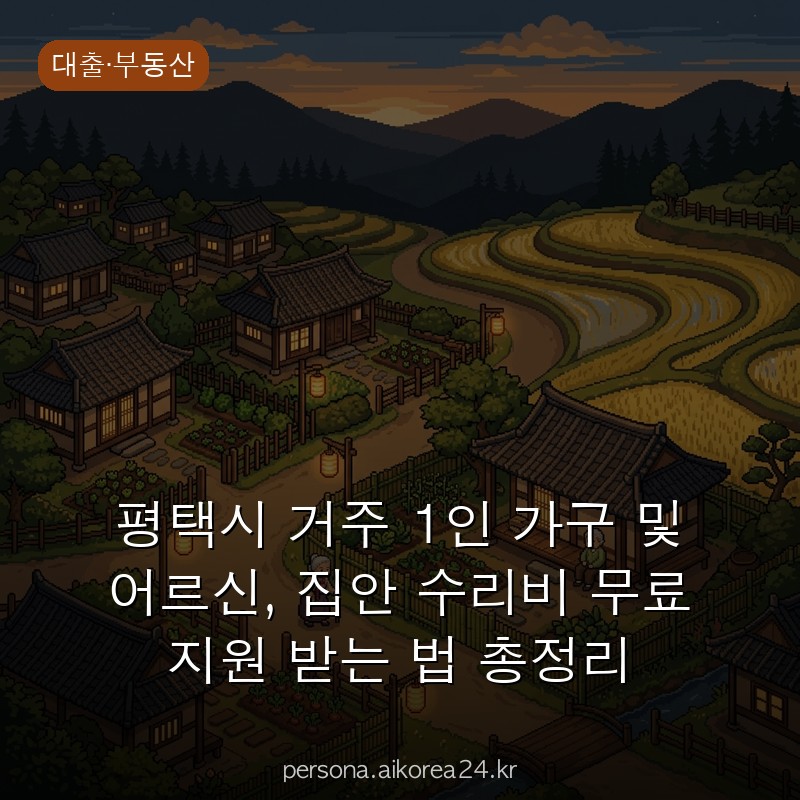 평택시 거주 1인 가구 및 어르신, 집안 수리비 무료 지원 받는 법 총정리