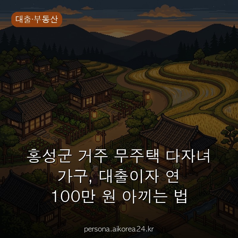홍성군 거주 무주택 다자녀 가구, 대출이자 연 100만 원 아끼는 법 3단계로 끝내기