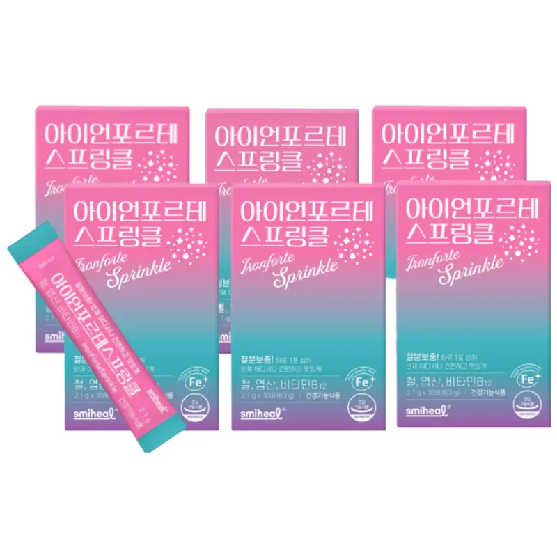 스마힐 철분 엽산 비타민B12 과일맛 아이언 포르테 스프링클