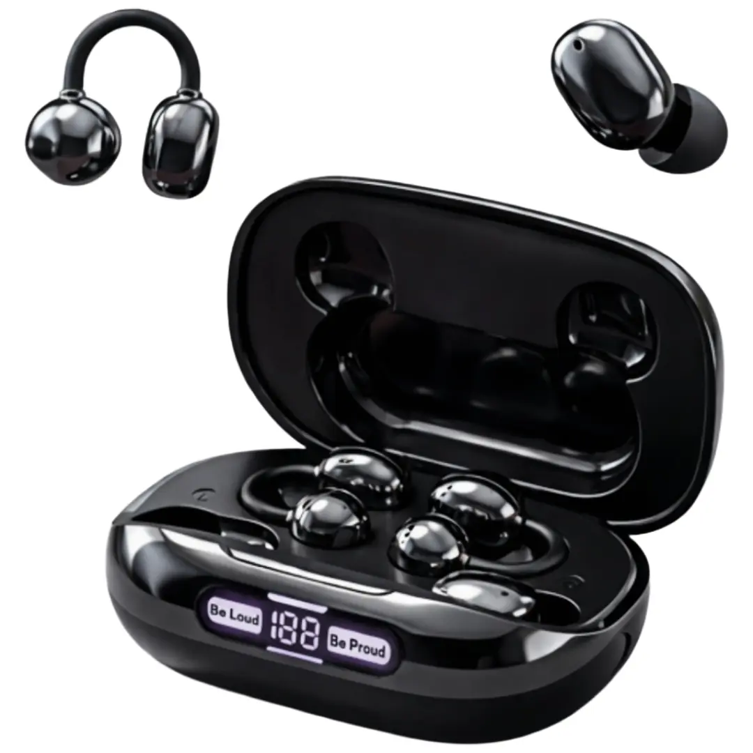 후맷hoomat 2-in-1(클립형+커널형) 무선 블루투스 이어폰 HiFi 고음질 C타입 이어폰, 블랙, GT630S