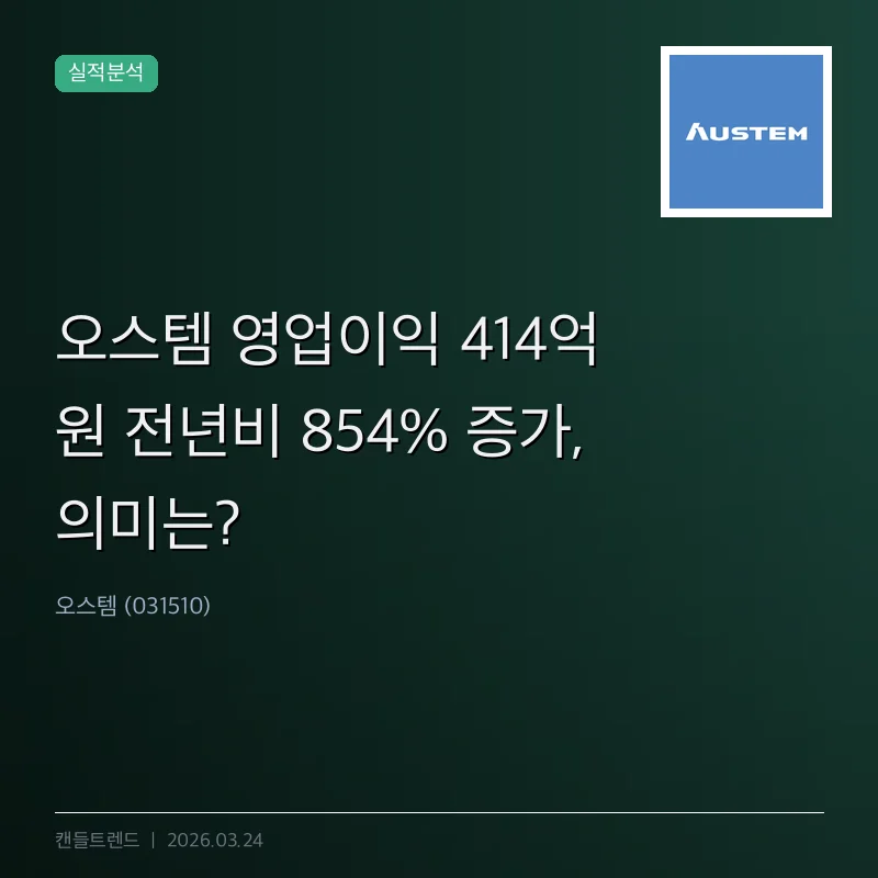오스템 영업이익 414억 원 전년비 854% 증가, 의미는?
