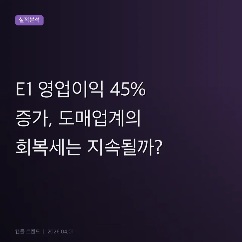 E1 영업이익 45% 증가, 도매업계의 회복세는 지속될까?