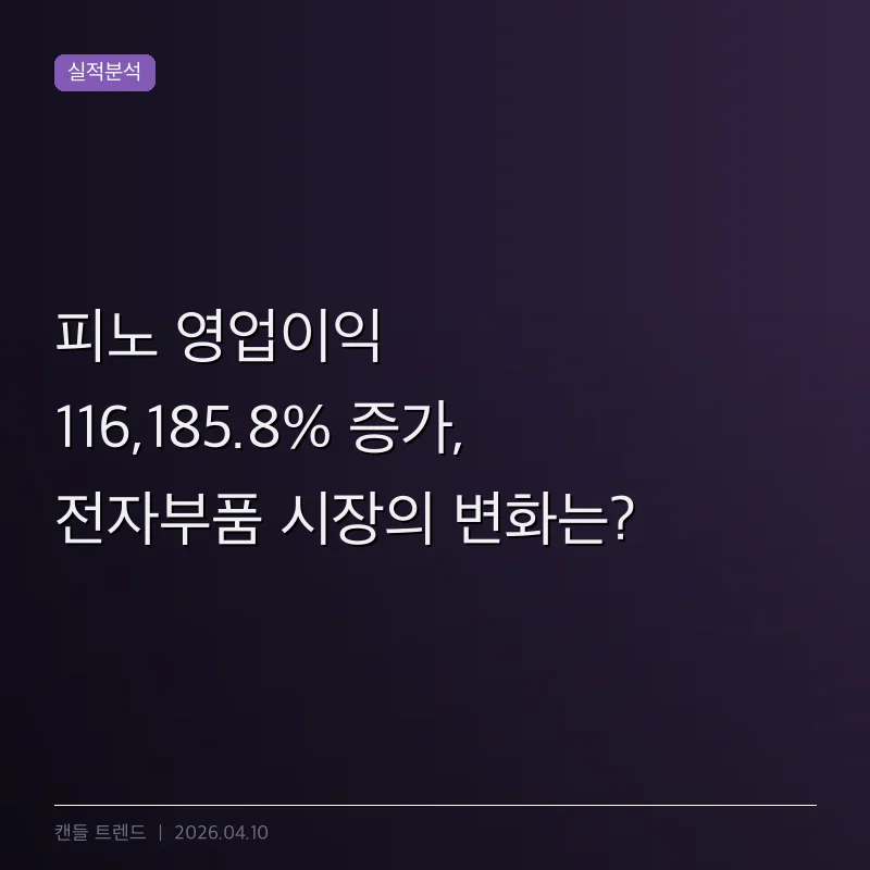 피노 영업이익 116,185.8% 증가, 전자부품 시장의 변화는?