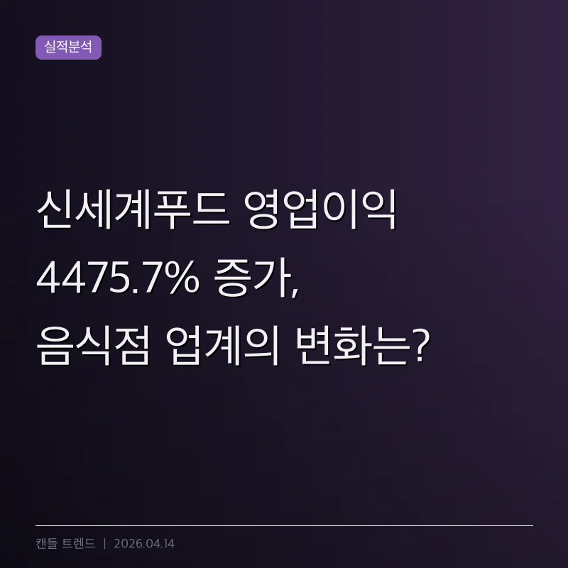 신세계푸드 영업이익 4475.7% 증가, 음식점 업계의 변화는?