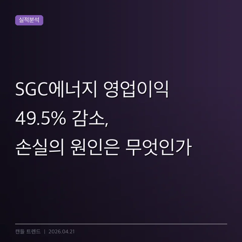 SGC에너지 영업이익 49.5% 감소, 손실의 원인은 무엇인가