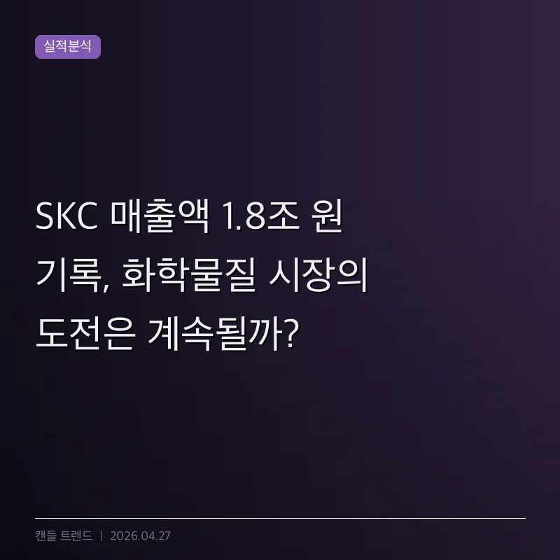 SKC 매출액 1.8조 원 기록, 화학물질 시장의 도전은 계속될까?