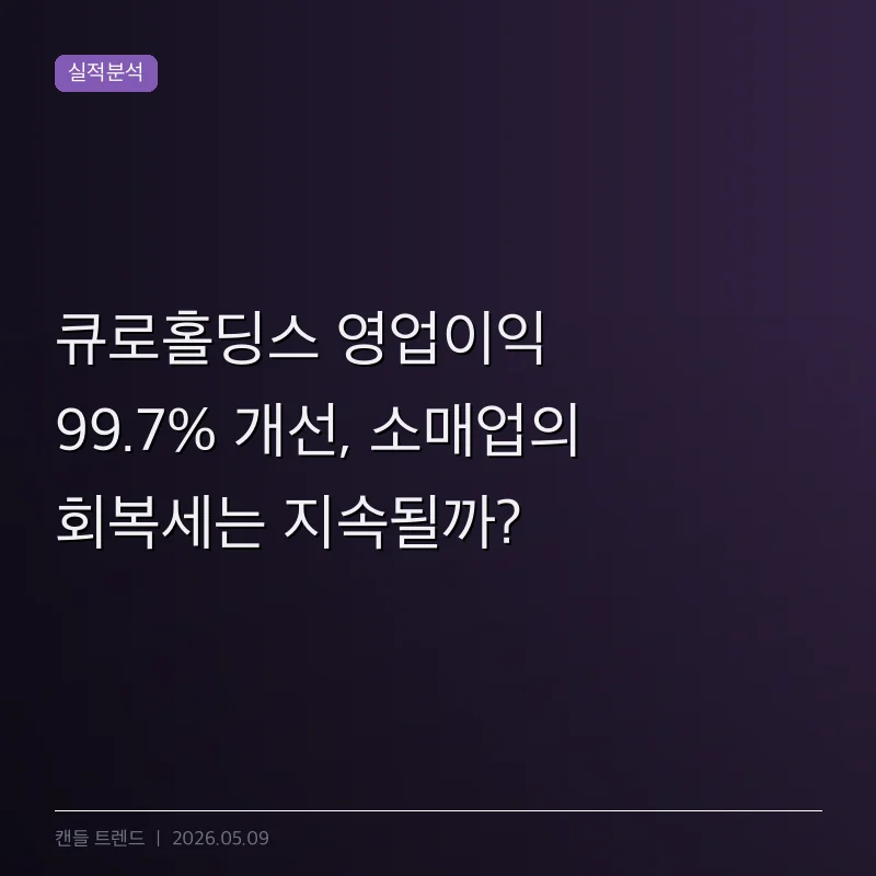 큐로홀딩스 영업이익 99.7% 개선, 소매업의 회복세는 지속될까?