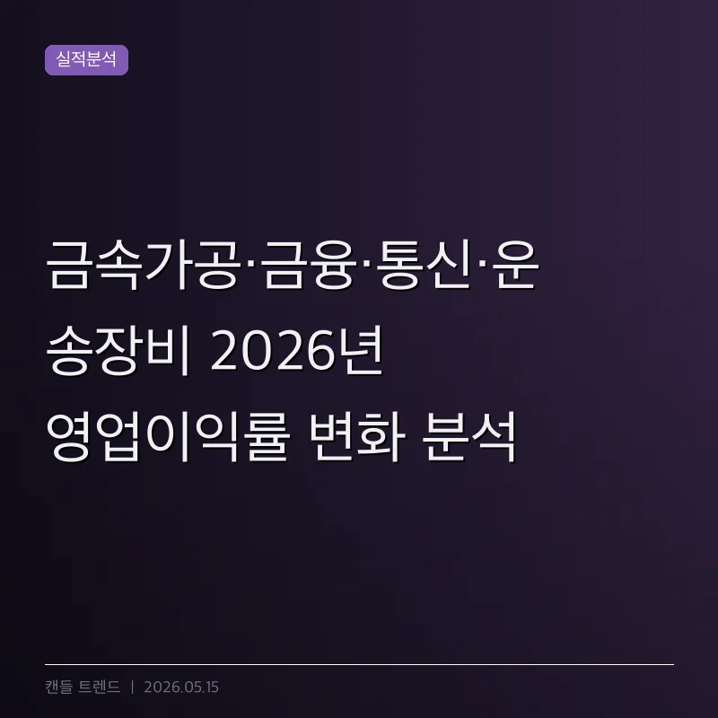 금속가공·금융·통신·운송장비 2026년 영업이익률 변화 분석