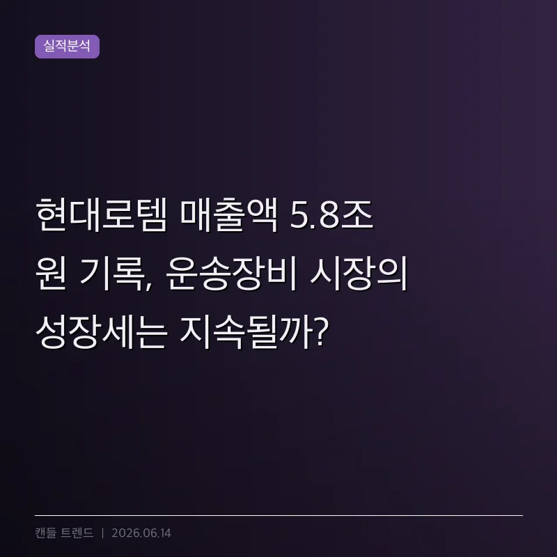 현대로템 매출액 5.8조 원 기록, 운송장비 시장의 성장세는 지속될까?