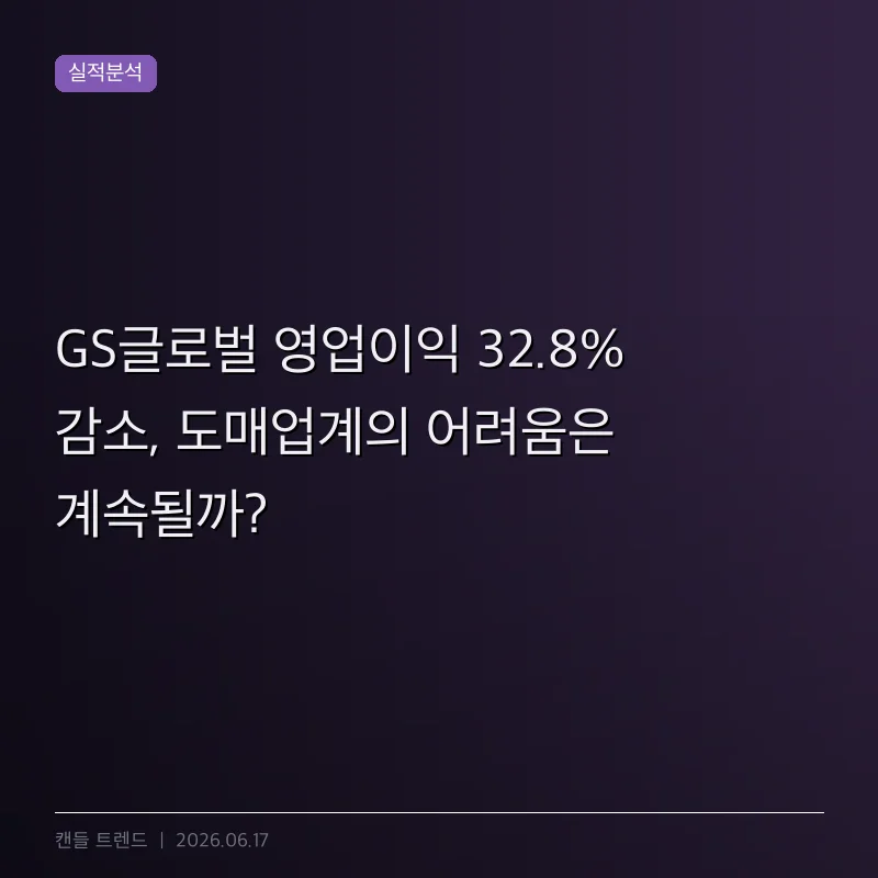 GS글로벌 영업이익 32.8% 감소, 도매업계의 어려움은 계속될까?