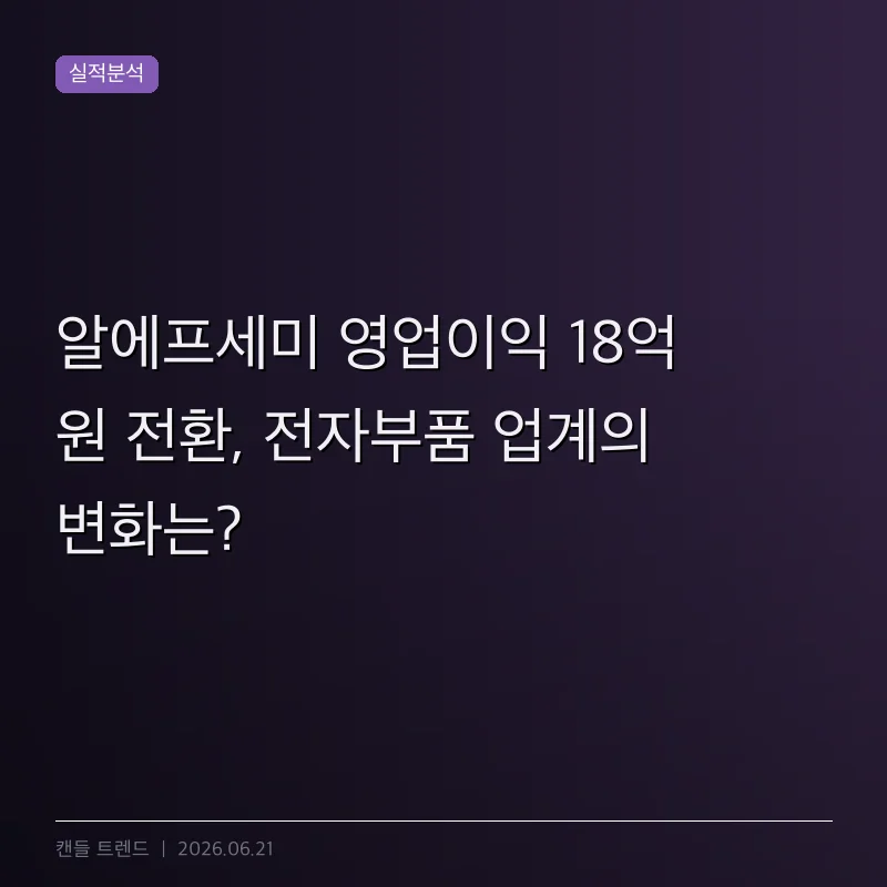 알에프세미 영업이익 18억 원 전환, 전자부품 업계의 변화는?