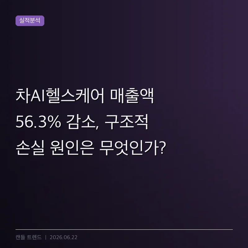 차AI헬스케어 매출액 56.3% 감소, 구조적 손실 원인은 무엇인가?