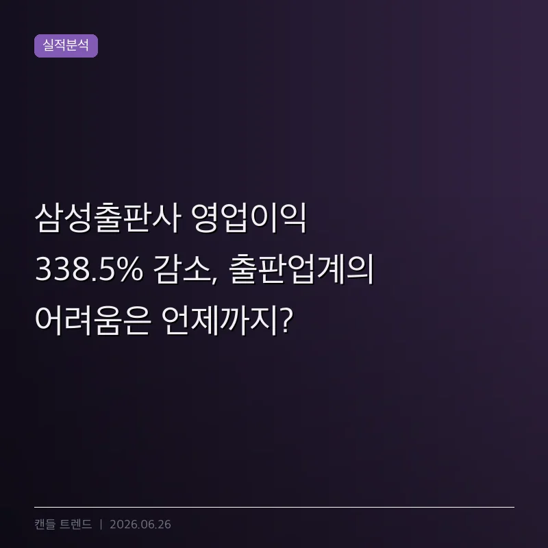 삼성출판사 영업이익 338.5% 감소, 출판업계의 어려움은 언제까지?