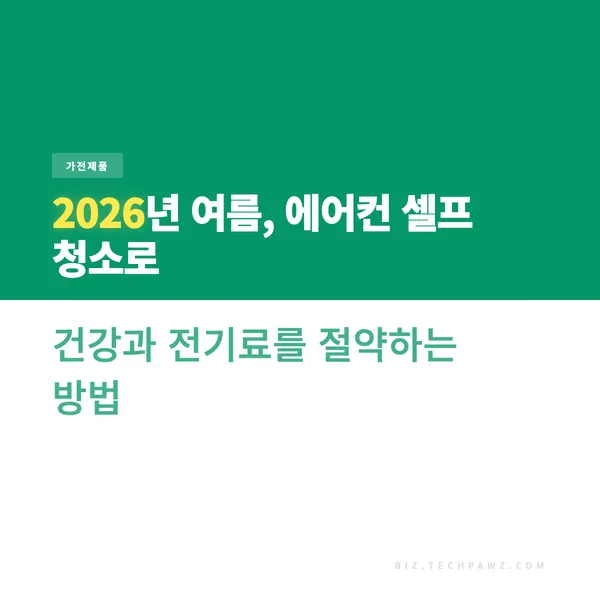 2026년 여름, 에어컨 셀프 청소로 건강과 전기료를 절약하는 방법