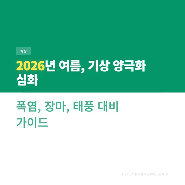 2026년 여름, 기상 양극화 심화 폭염, 장마, 태풍 대비 가이드