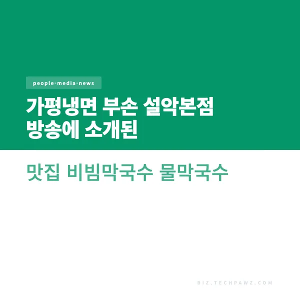 가평냉면 부손 설악본점 방송에 소개된 맛집 비빔막국수 물막국수