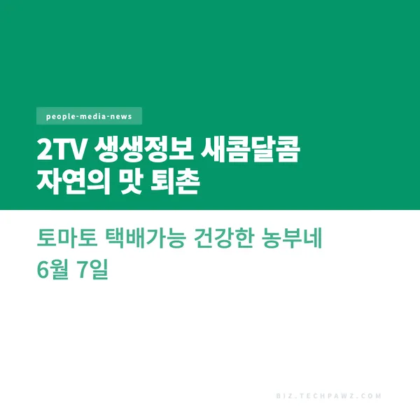 2TV 생생정보 새콤달콤 자연의 맛 퇴촌 토마토 택배가능 건강한 농부네 6월 7일