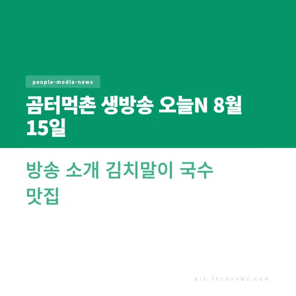 곰터먹촌 생방송 오늘N 8월 15일 방송 소개 김치말이 국수 맛집