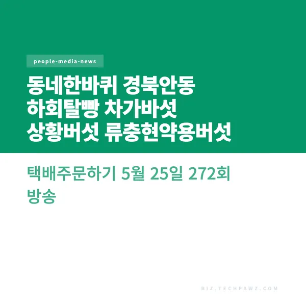 동네한바퀴 경북안동 하회탈빵 차가바섯 상황버섯 류충현약용버섯 택배주문하기 5월 25일 272회 방송