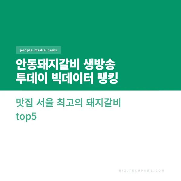 안동돼지갈비 생방송 투데이 빅데이터 랭킹 맛집 서울 최고의 돼지갈비 top5