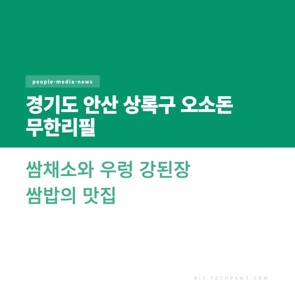 경기도 안산 상록구 오소돈 무한리필 쌈채소와 우렁 강된장 쌈밥의 맛집