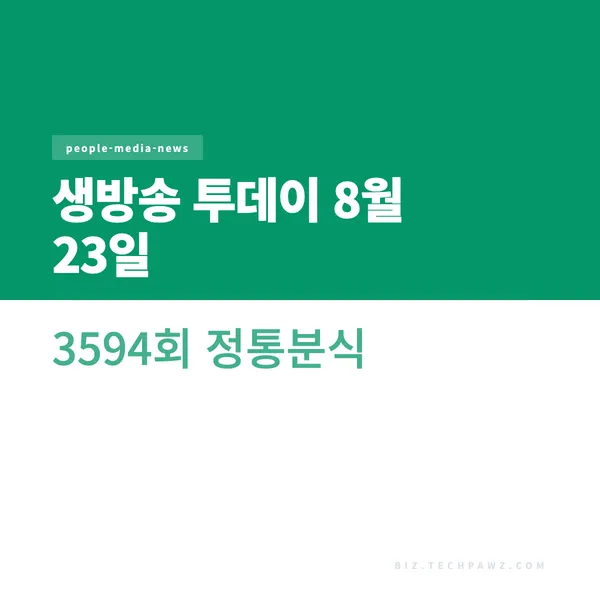 생방송 투데이 8월 23일 3594회 정통분식
