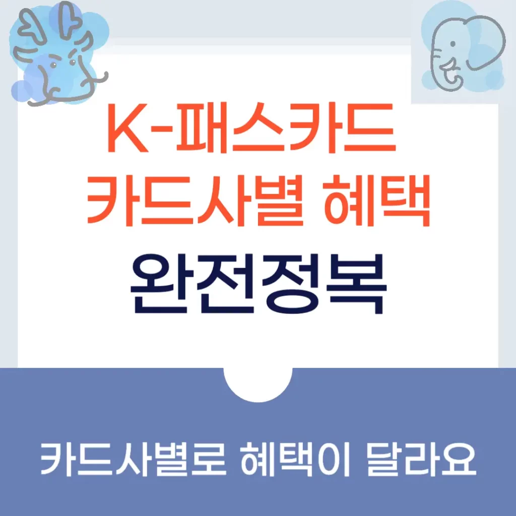 K패스 카드사별 혜택